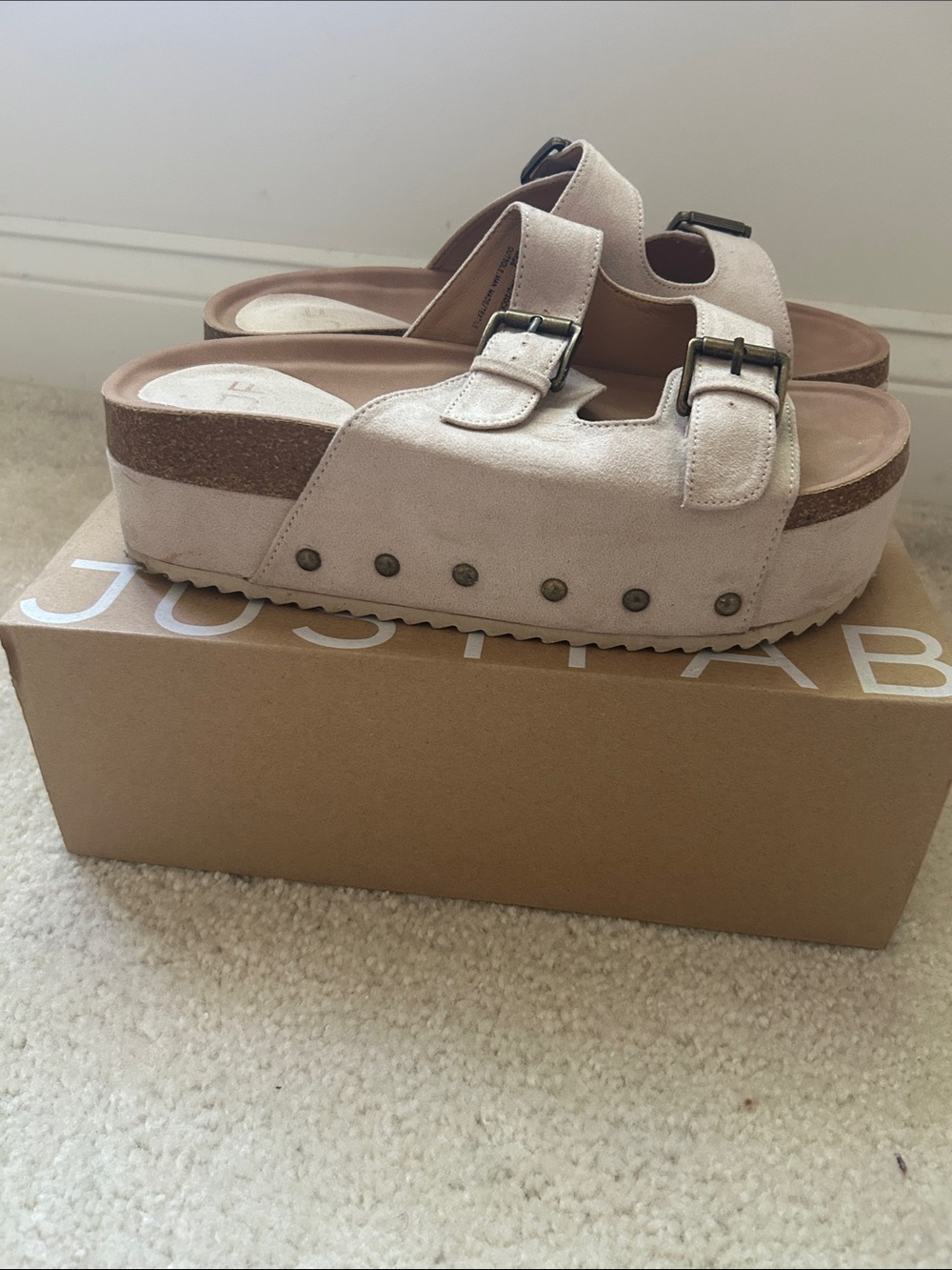 Platform Double-Buckle Sandal - Blush